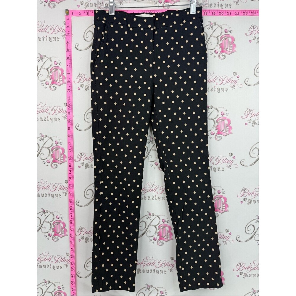 MNG pants dotted cream Black Polka Dot Straight-Leg Pants